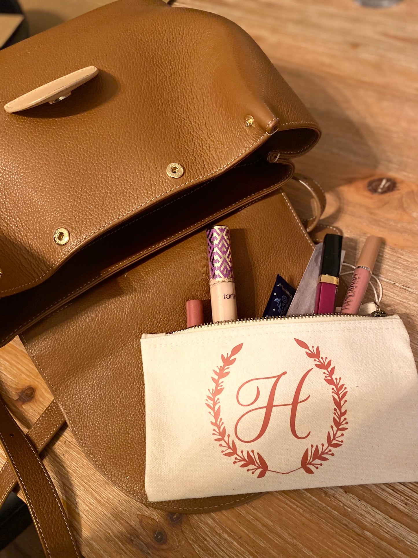 Pochette personnalisée - Monogramme Floral