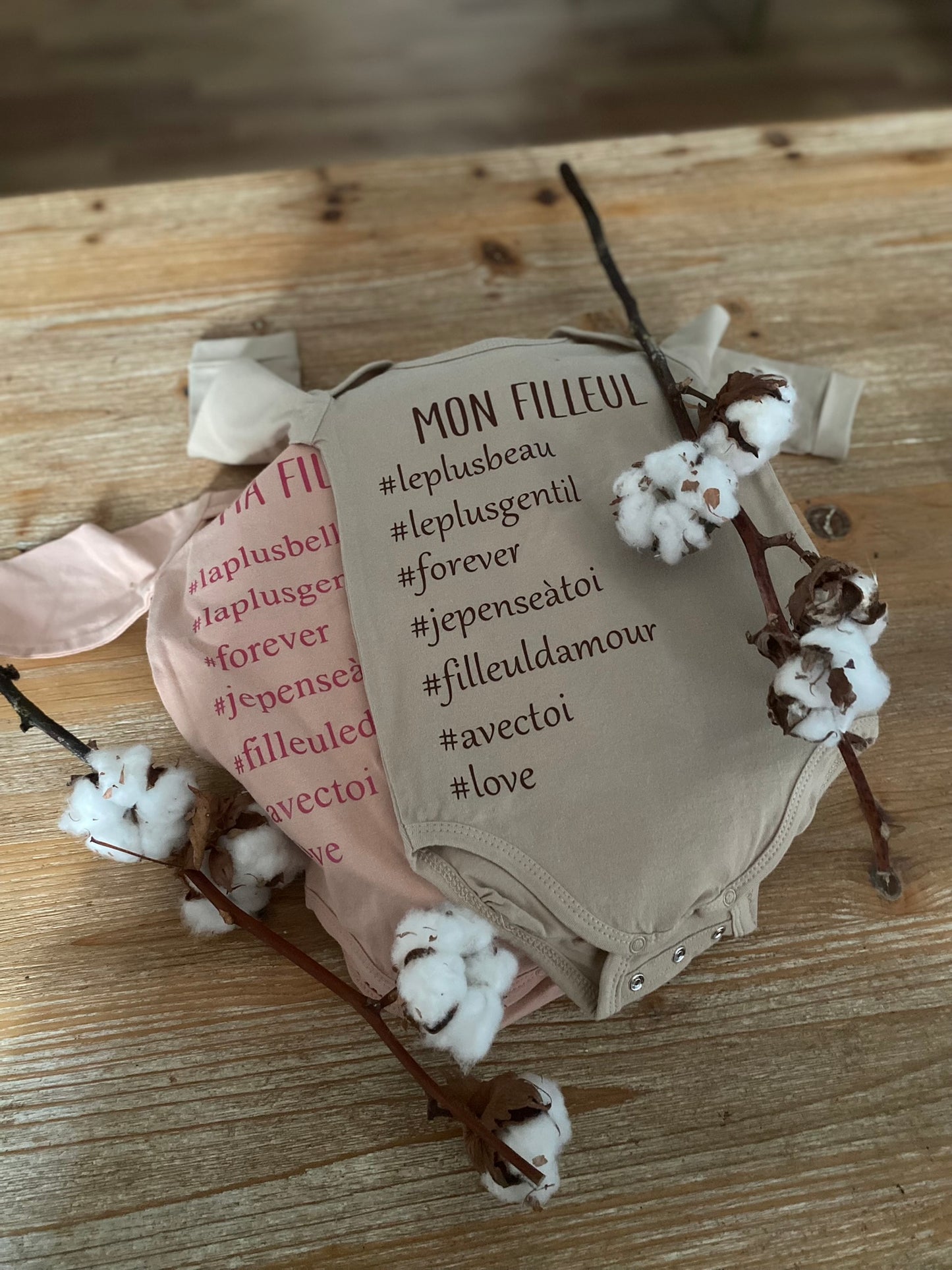 Body bébé personnalisable “Mon Filleul / Ma Filleule”