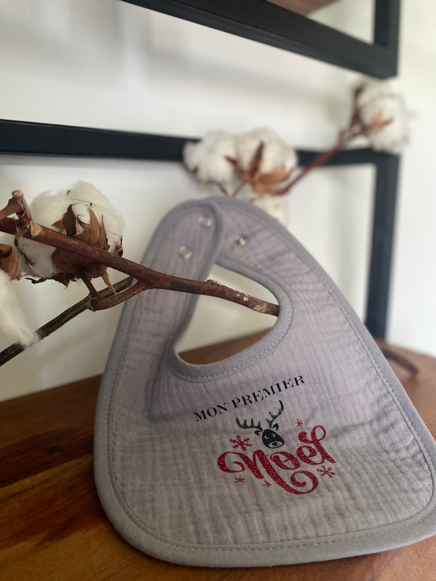 Bavoir personnalisable - Mon premier Noël - renne