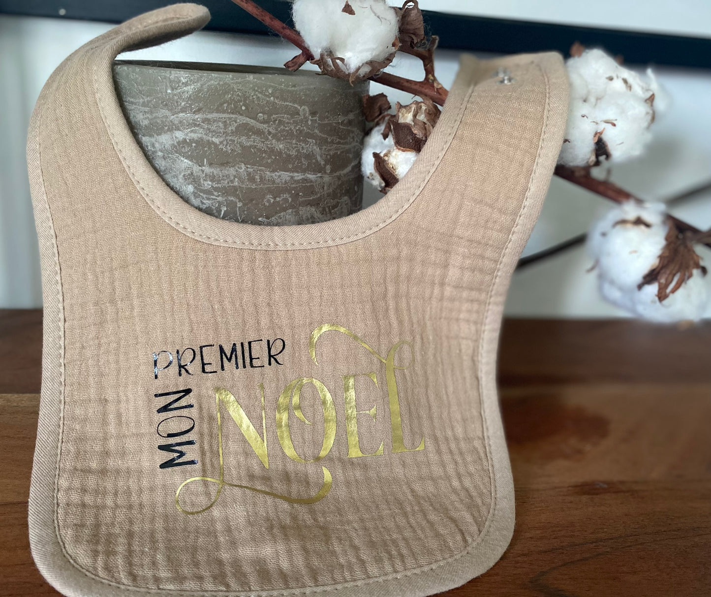 Bavoir personnalisable "Mon premier Noël"