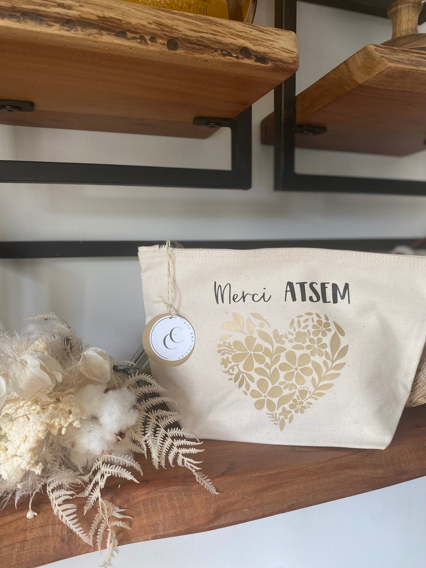 Pochette personnalisée - Merci ATSEM - Modèle floral