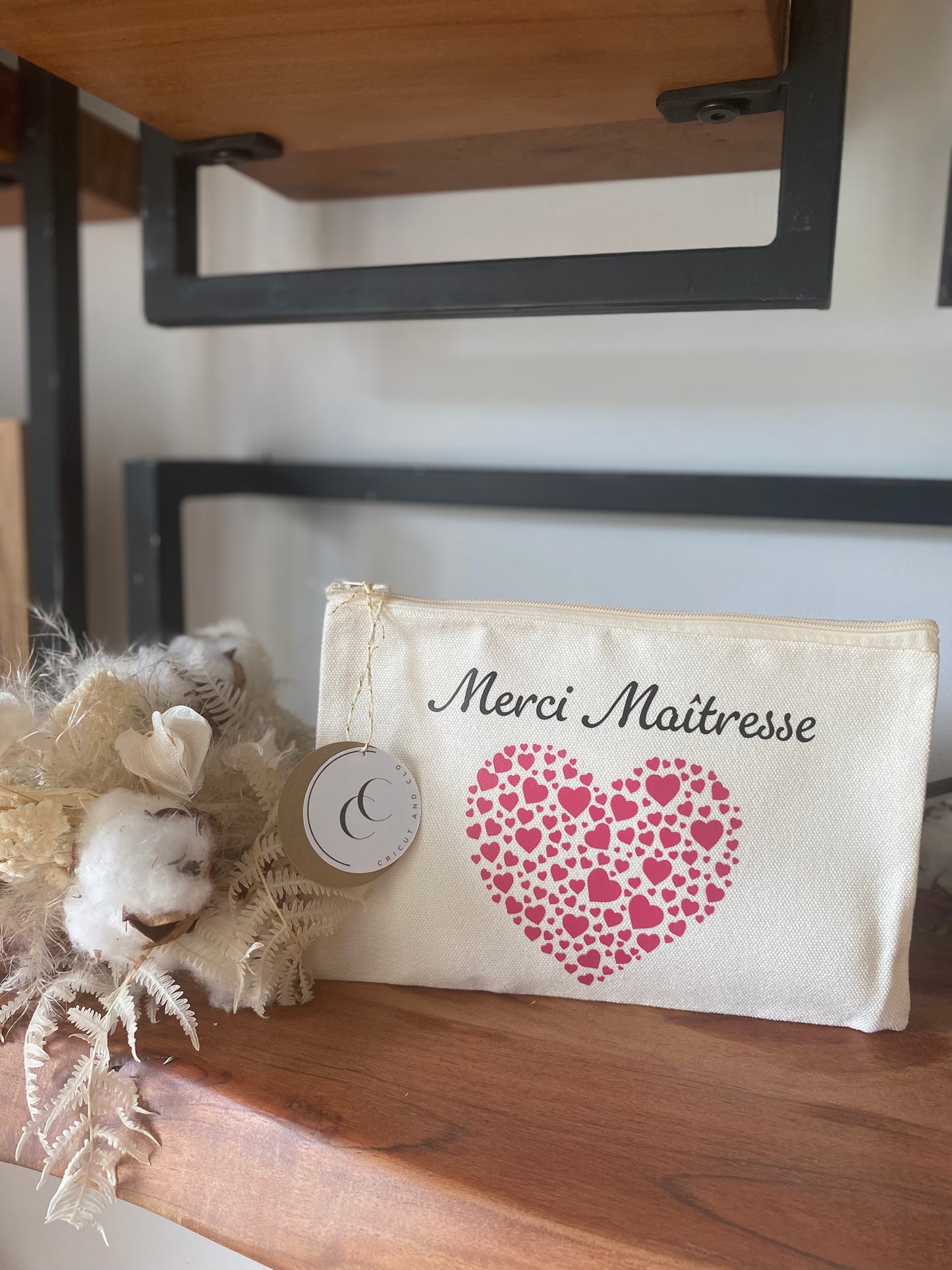 Pochette personnalisée - Merci Maitresse - Modèle coeur
