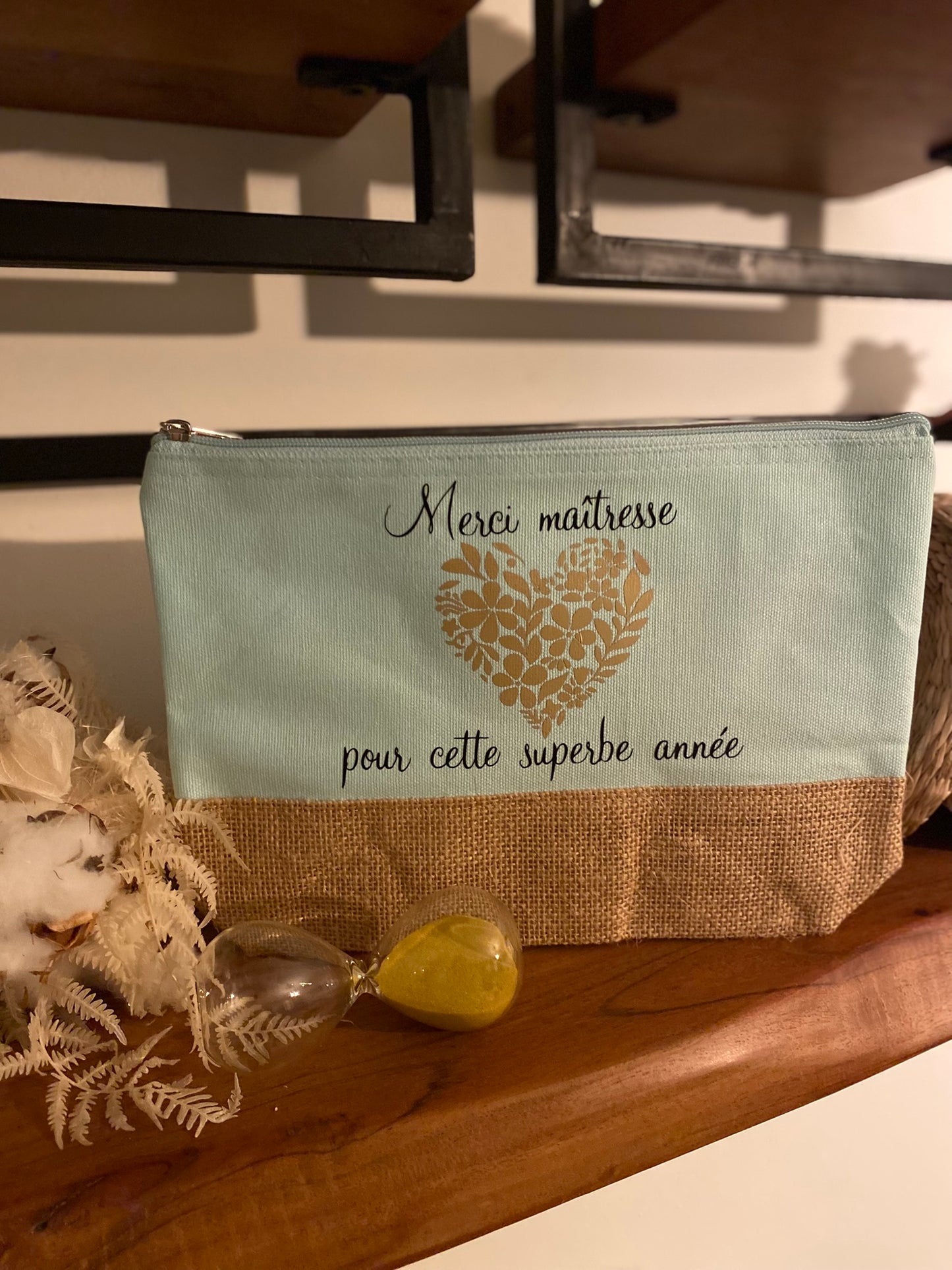 Pochette personnalisée - Merci Maitresse - Modèle floral