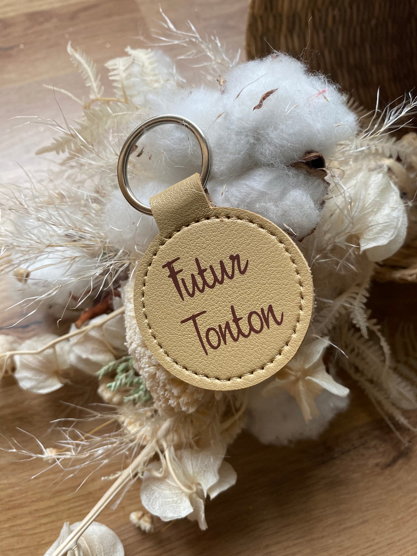 Porte-clés personnalisable "Futur(e)t Tata/Tonton"