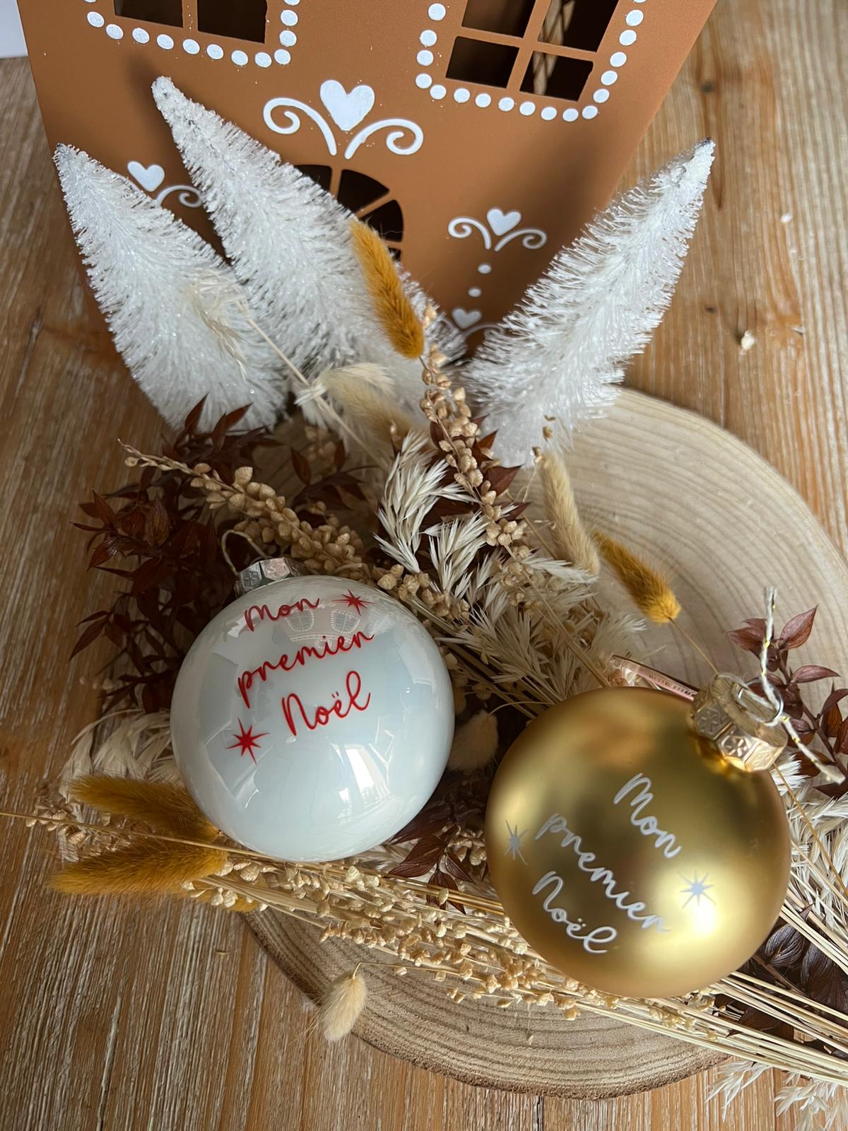 Boule de Noël ronde personnalisable - Modèle "Mon premier Noël