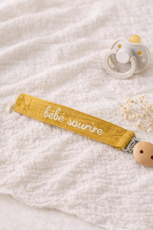 Attache tétine personnalisable "Bébé sourire"