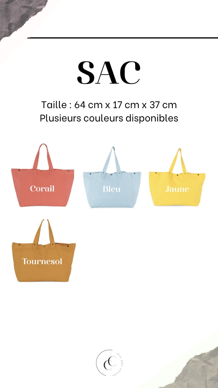 Sac personnalisable "Mon Joli Bazar" - symboles bébé