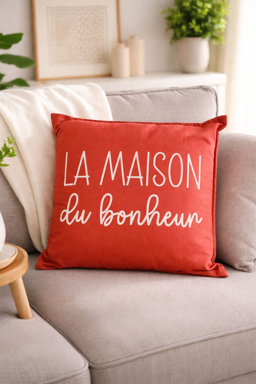 Coussin décoratif "La maison du bonheur"