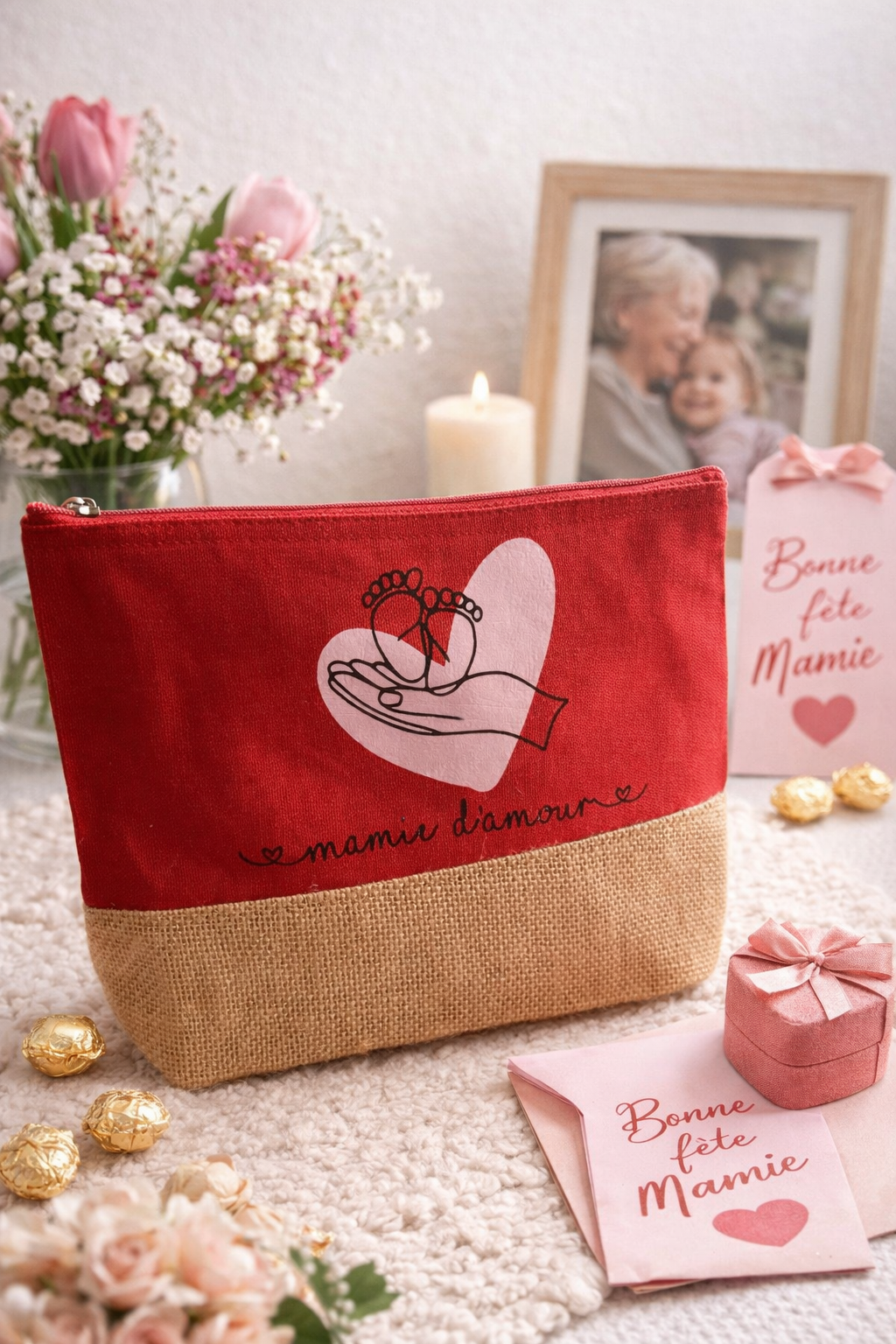 Pochette Mamie d’Amour – Cadeau Fête des Grands-Mères Original et Émotion