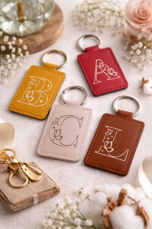 Porte-clés personnalisable "Initiale Papillons"