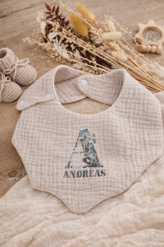 Bavoir Bébé Personnalisé - Prénom - Cadeau Naissance Personnalisé