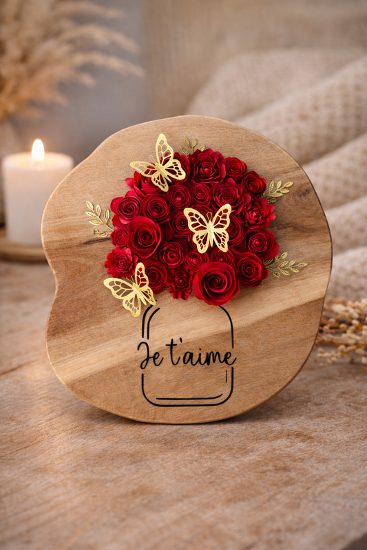 Décoration en bois “Je t’aime” – Cadeau romantique