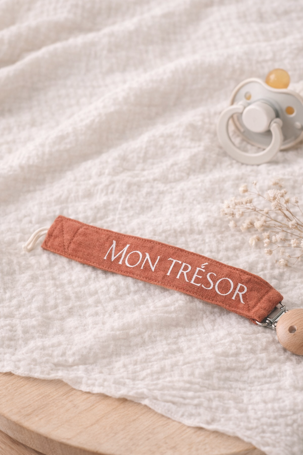 Attache tétine "mon trésor"