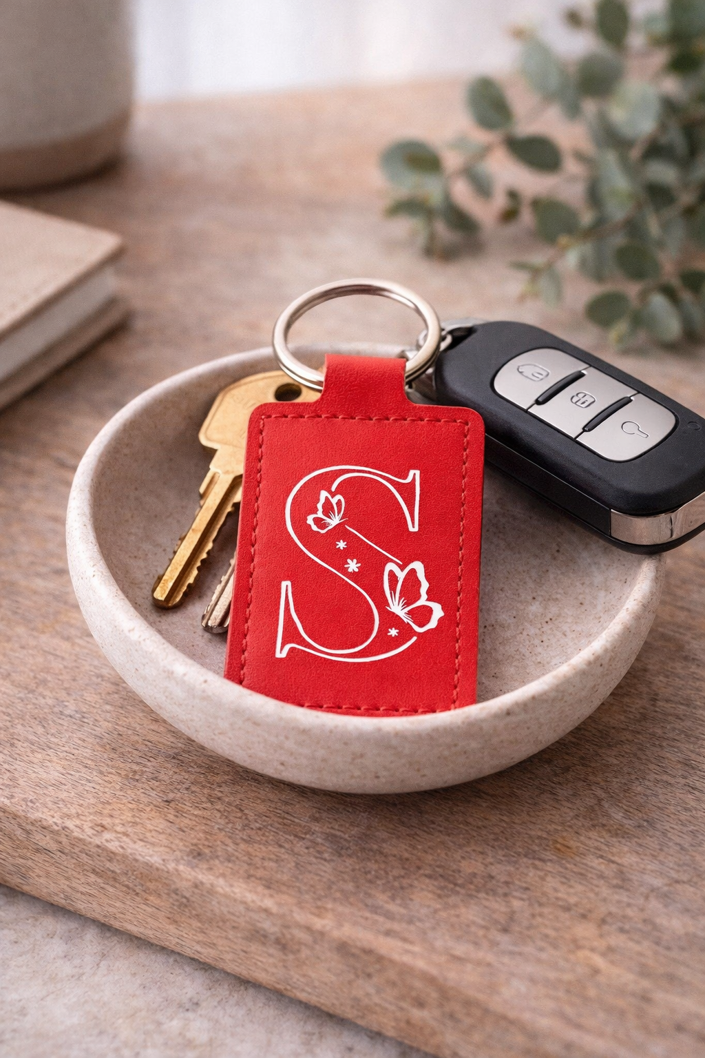 Porte-clés personnalisable "Initiale Papillons"