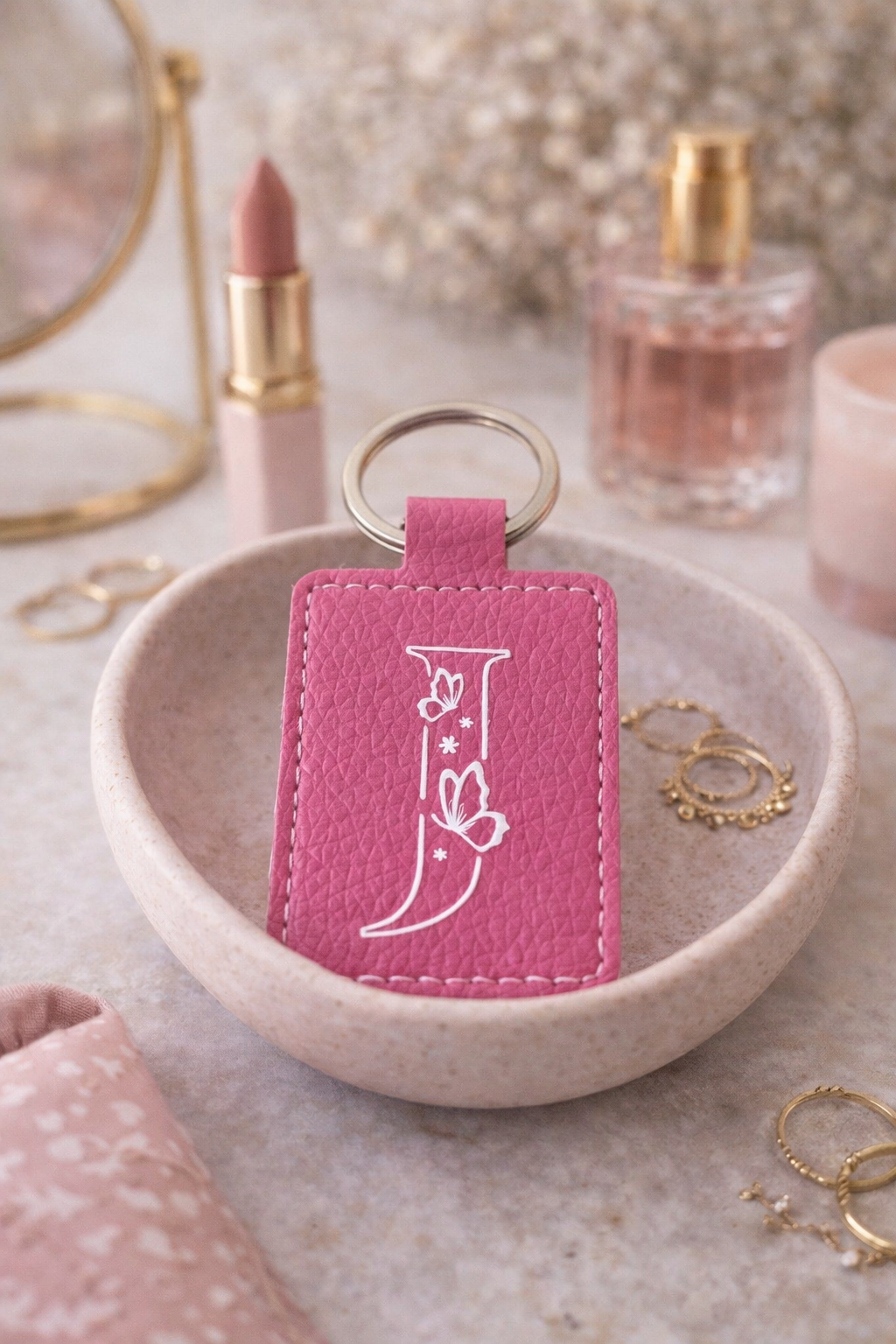 Porte-clés personnalisable "Initiale Papillons"