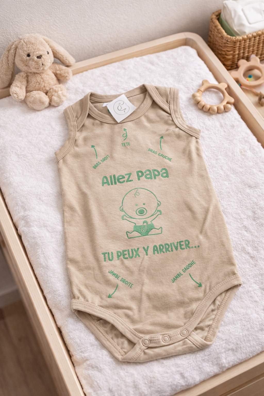 Body Bébé "Allez Papa Tu Peux Y Arriver" – Cadeau Naissance Humour Pap