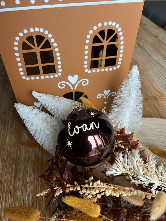 Boule de Noël ronde personnalisable - Modèle "PRENOM"