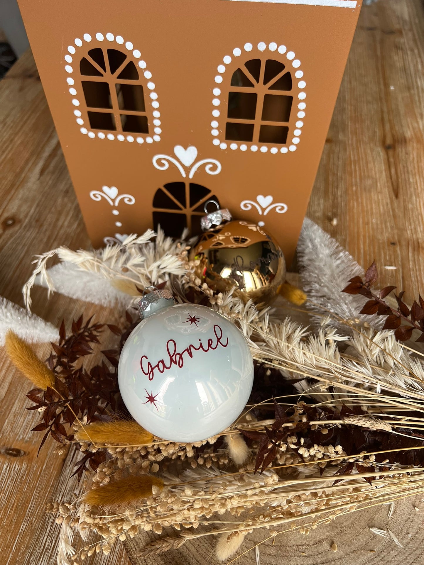 Boule de Noël ronde personnalisable - Modèle "PRENOM"