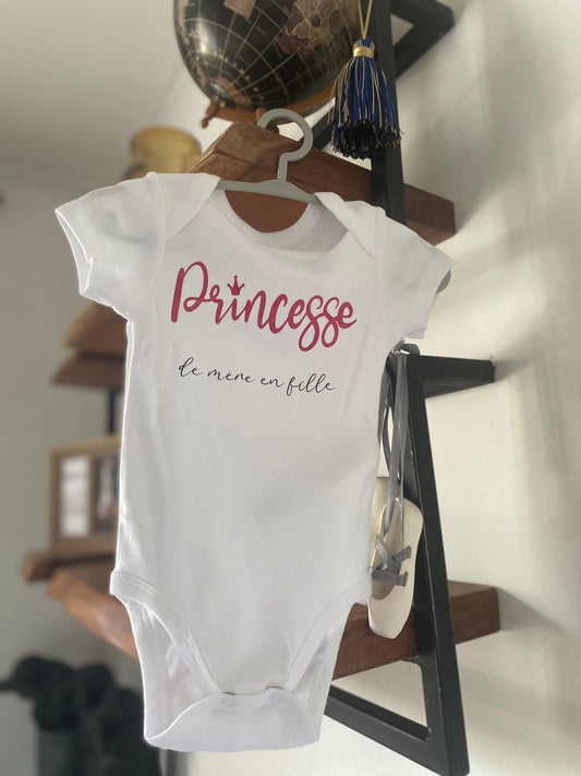 Body bébé personnalisable “Princesse de mère en fille"