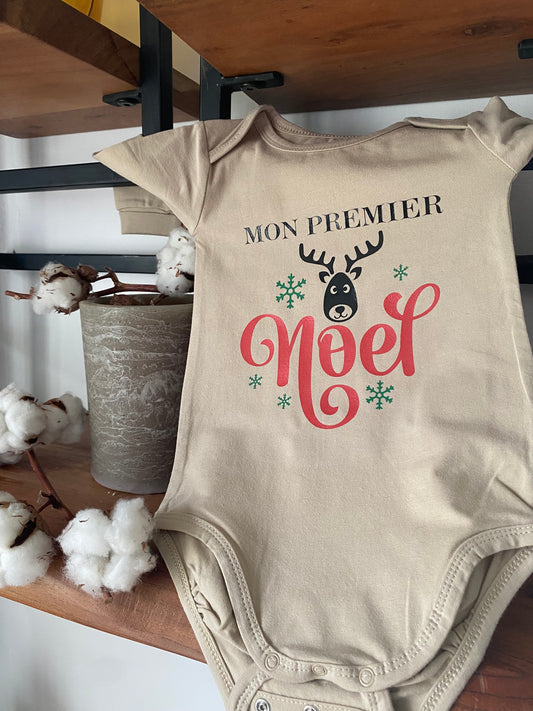 Body bébé personnalisé “Mon 1er Noël - Grand Renne"