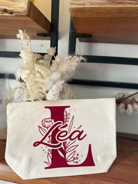 Pochette personnalisée - Monogramme & prénom incrusté