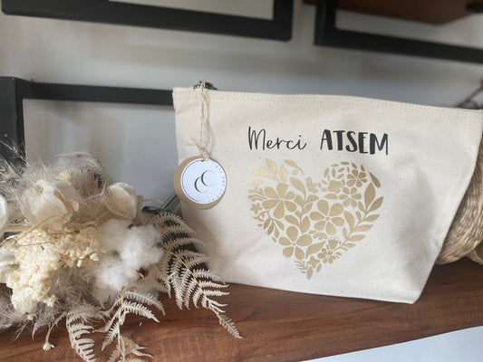 Pochette personnalisée - Merci ATSEM - Modèle floral