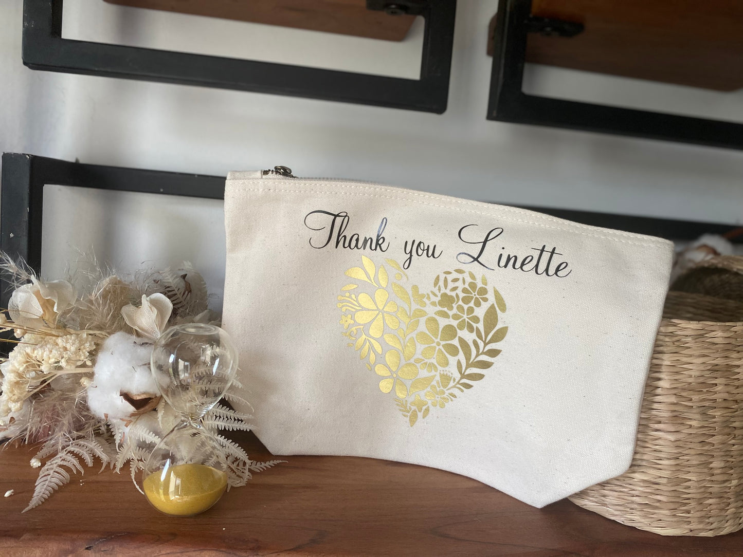 Pochette personnalisable "Merci Maitresse" - Modèle cœur fleuri