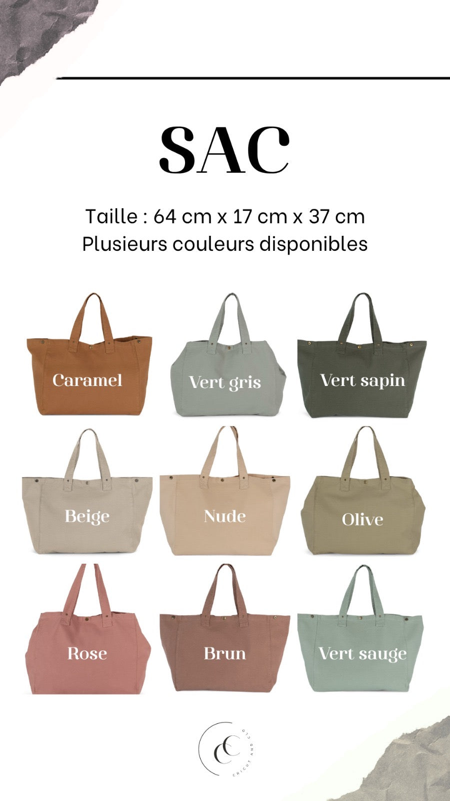 Sac personnalisable "Mon Joli Bazar" - symboles bébé