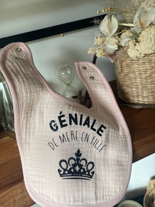 Bavoir personnalisable - Génial de Mère en Fille