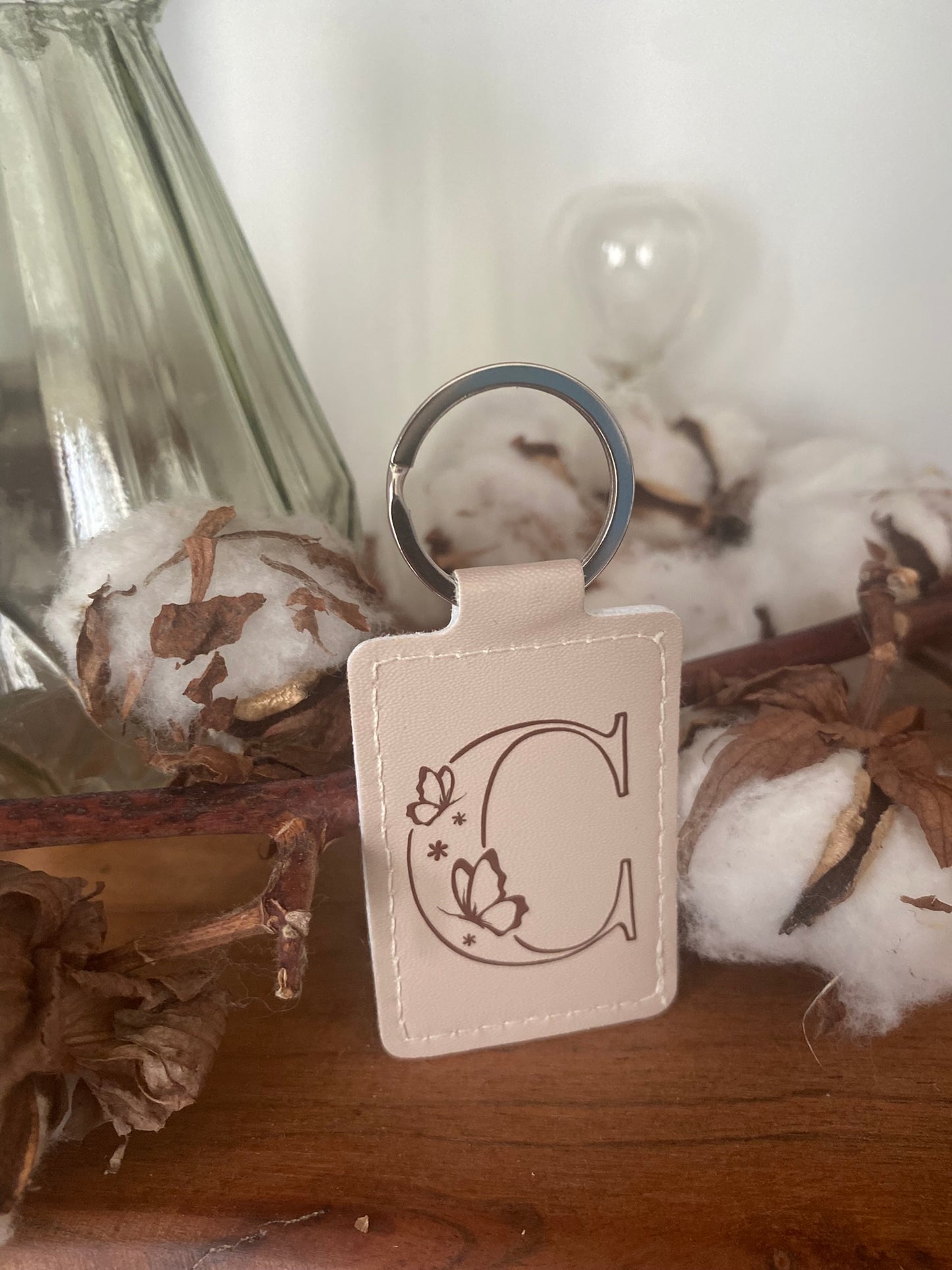 Porte-clés personnalisable "Initiale Papillons"