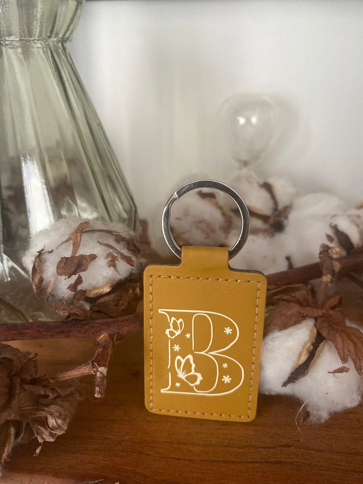 Porte-clés personnalisable "Initiale Papillons"