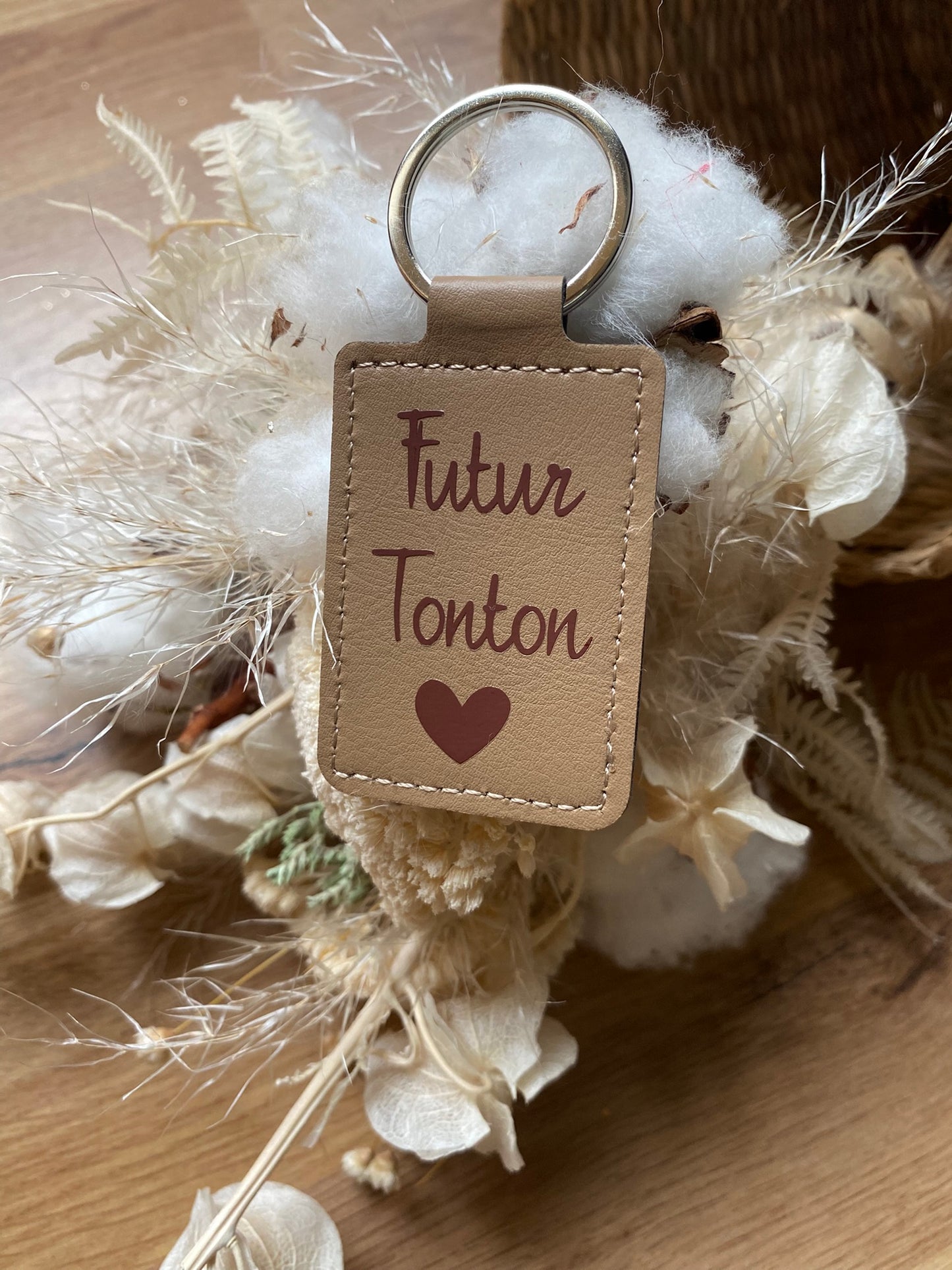 Porte-clés personnalisable "Futur(e)t Tata/Tonton"