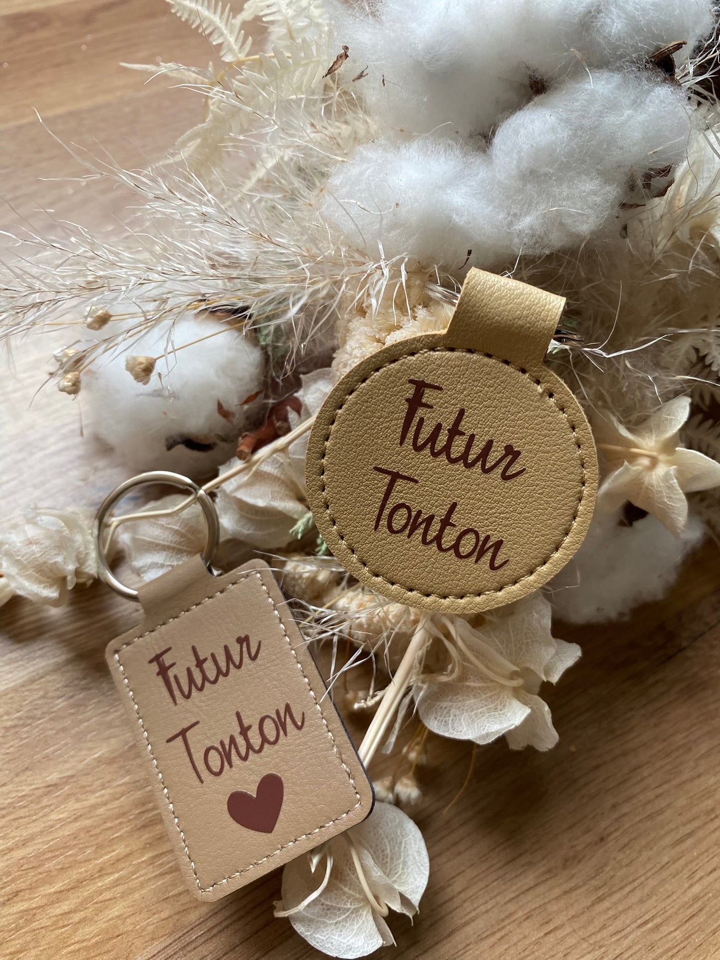Porte-clés personnalisable "Futur(e)t Tata/Tonton"