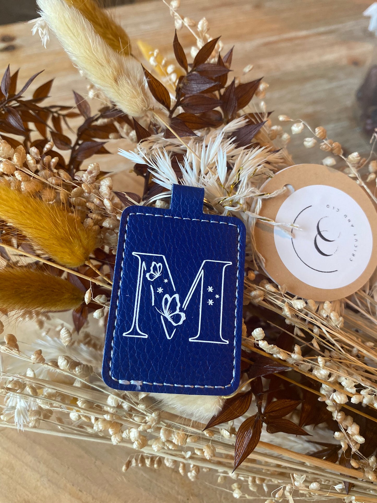 Porte-clés personnalisable "Initiale Papillons"