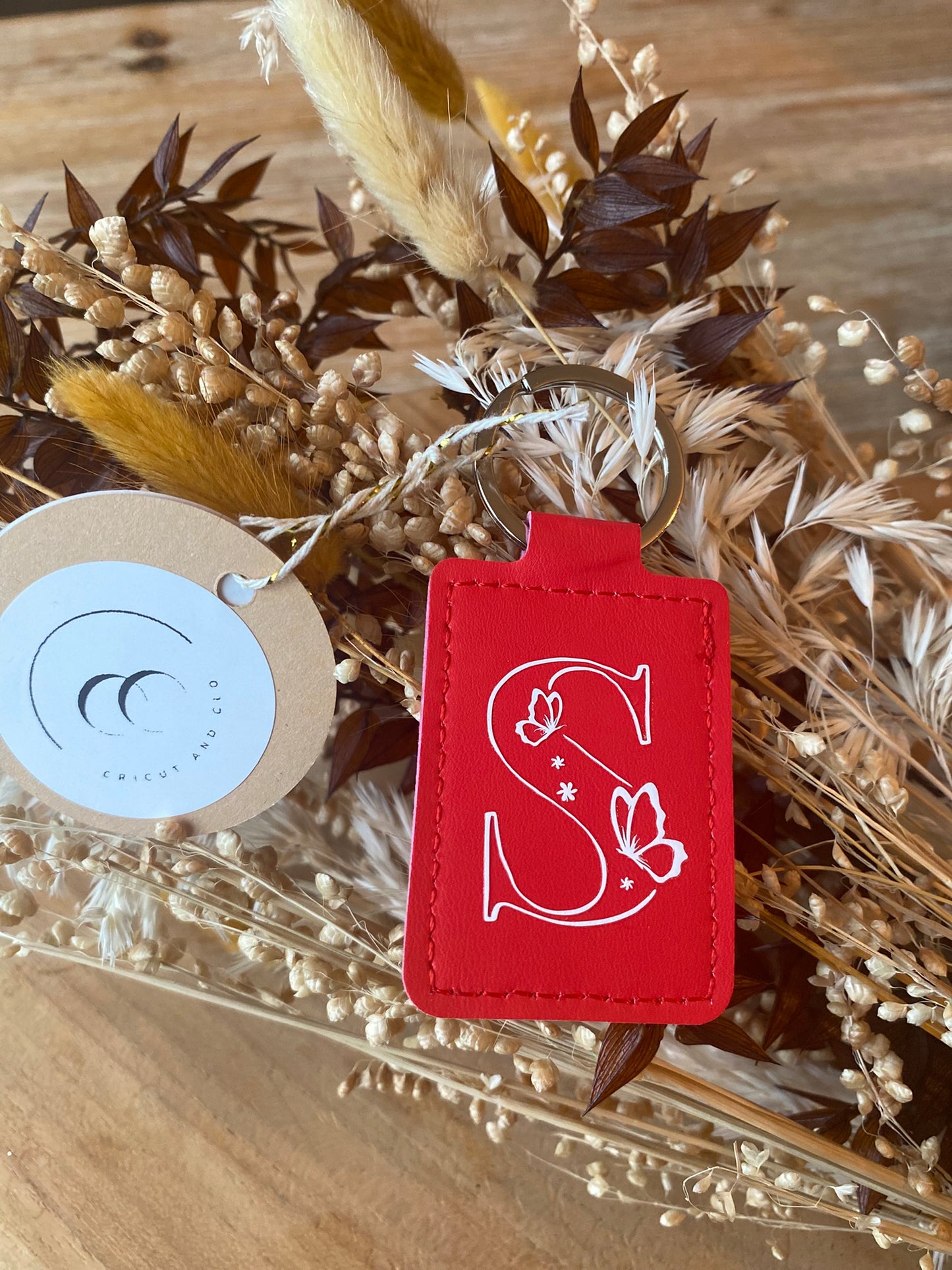 Porte-clés personnalisable "Initiale Papillons"