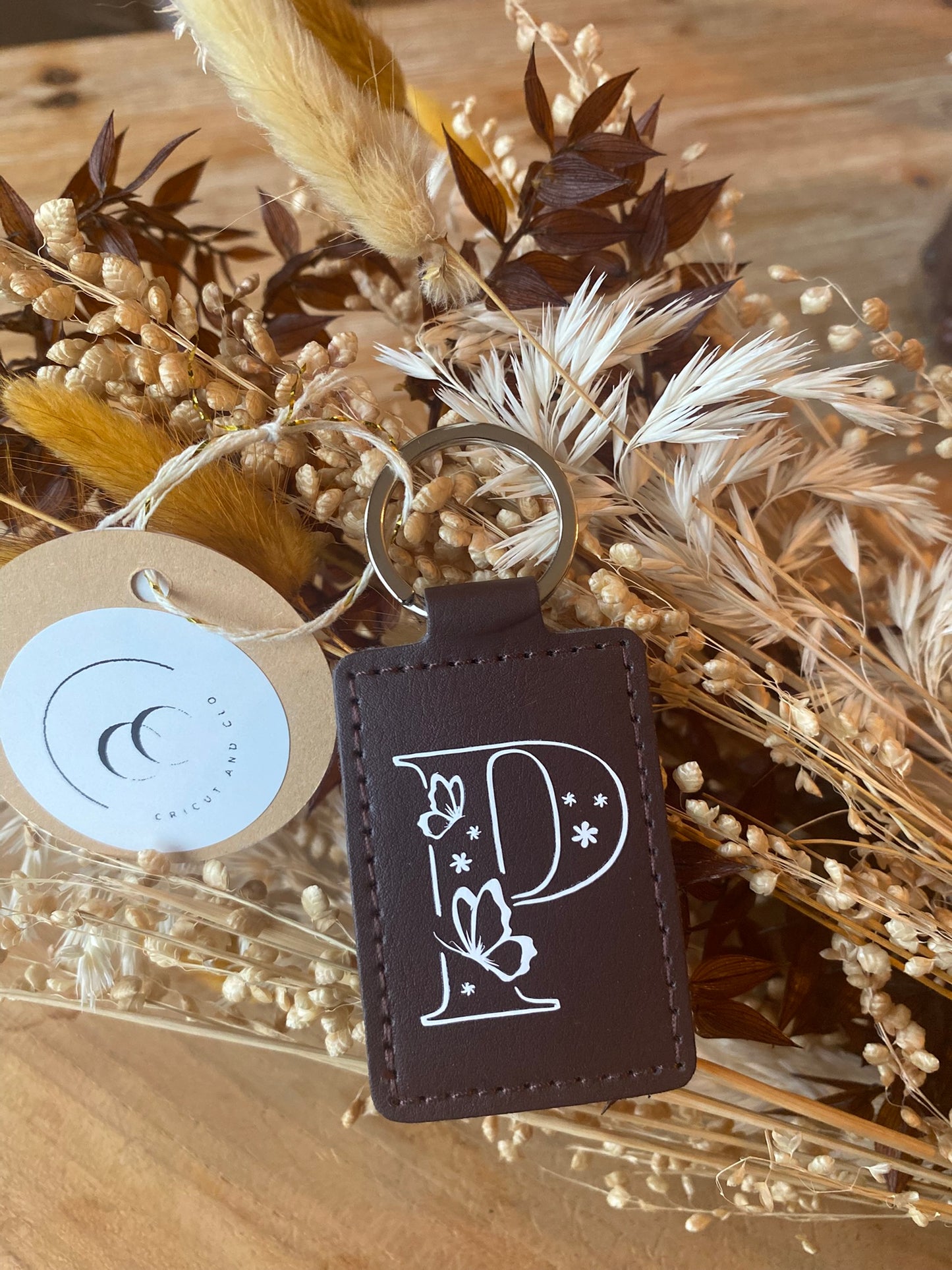 Porte-clés personnalisable "Initiale Papillons"