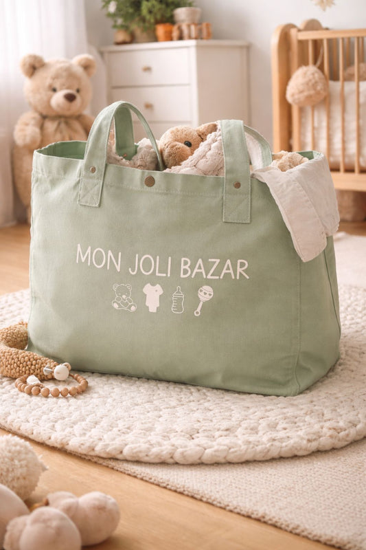 Grand sac de rangement 38L pour bébé – Jouets, linge et accessoires | Mon Joli Bazar
