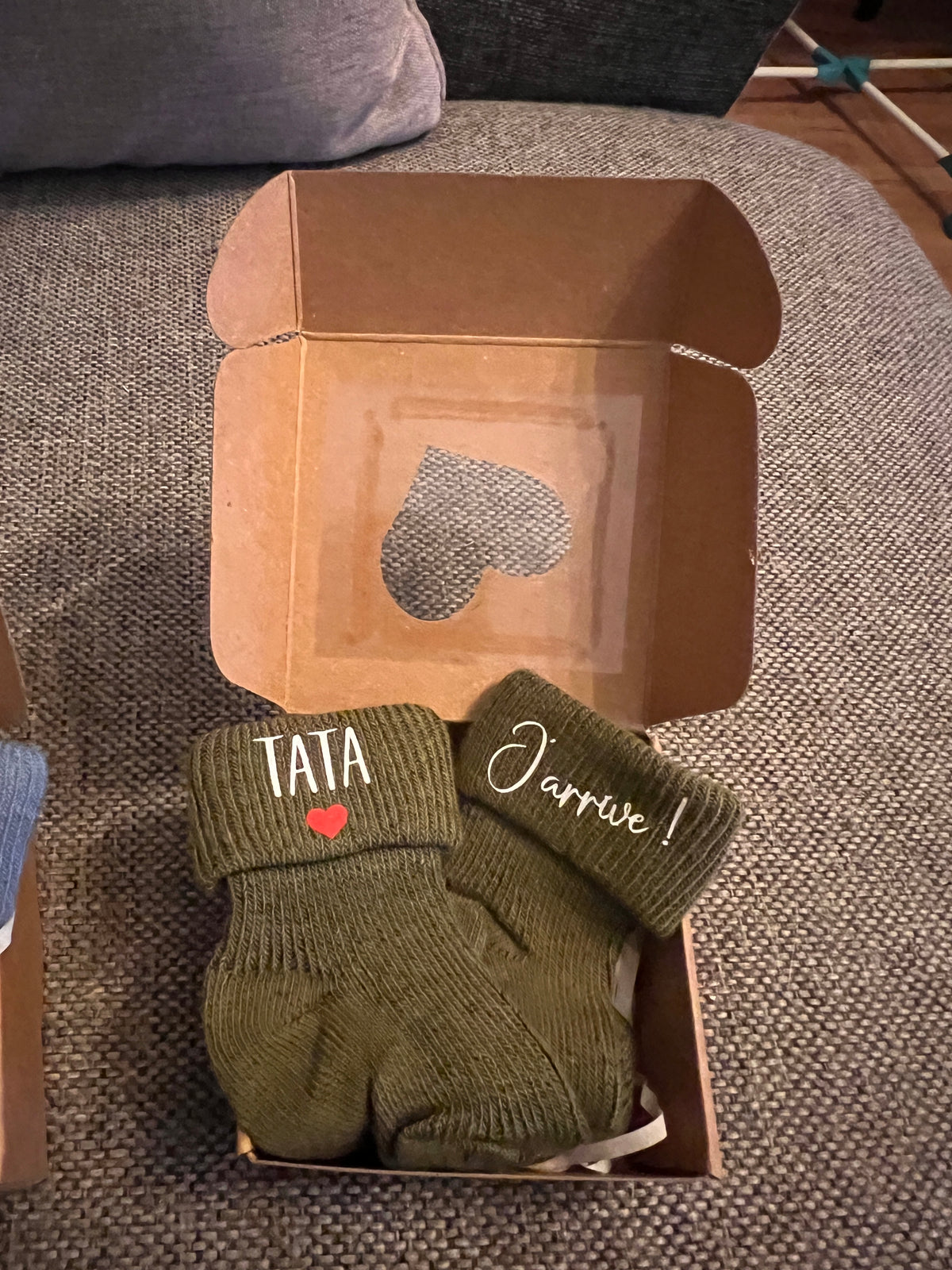 Chaussettes kaki Tata et J’arrive