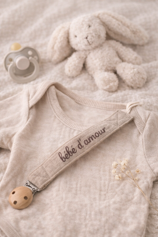 Attache tétine personnalisable "Bébé d'amour"
