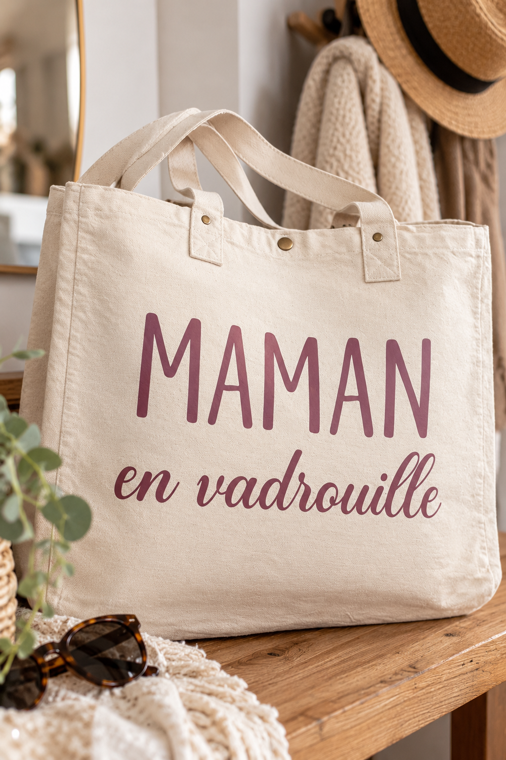 Sac écru Maman en vadrouille